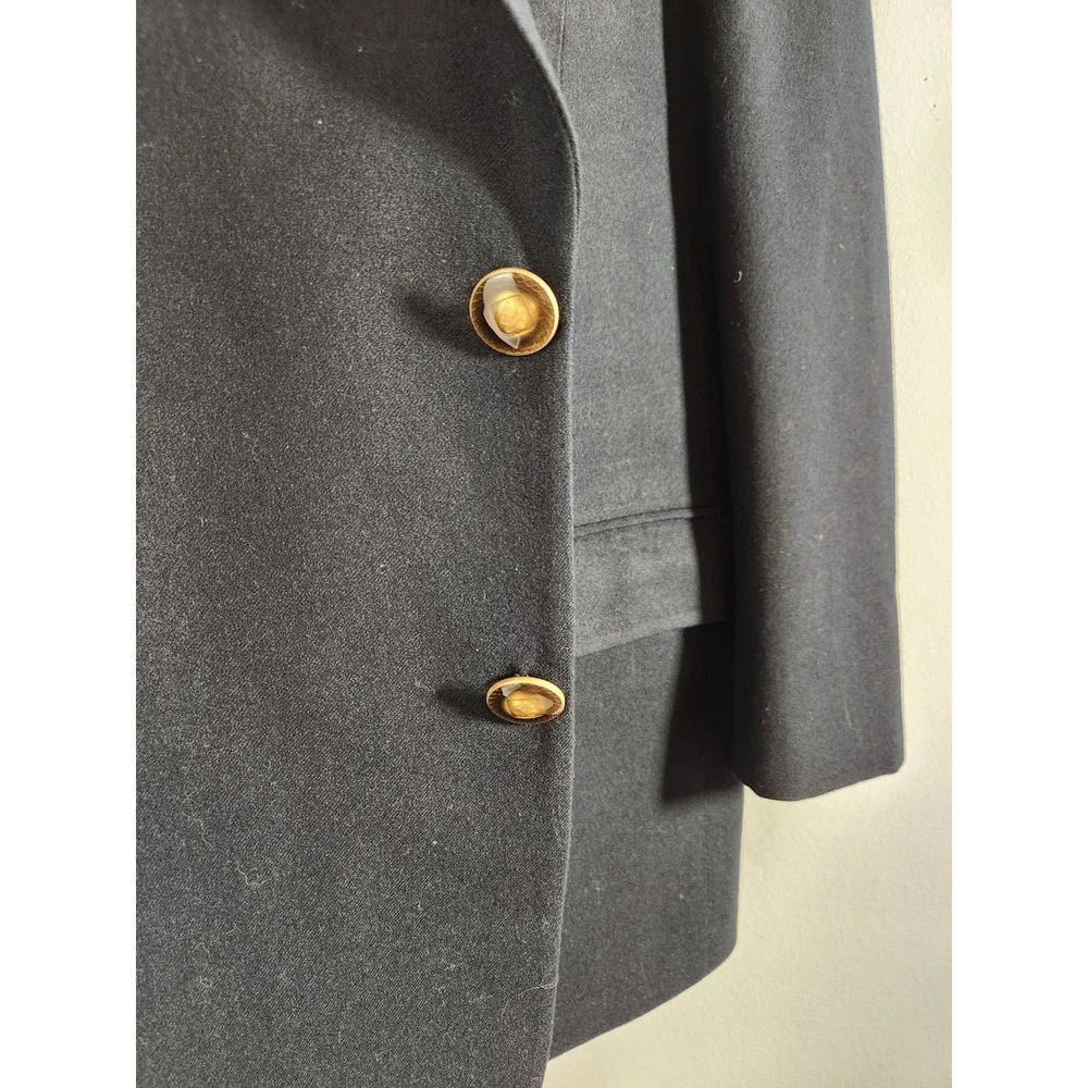 FACIS Black Wool Cashmere‎ Two Button Blazer Made in Italy Size 40R 40 Regular